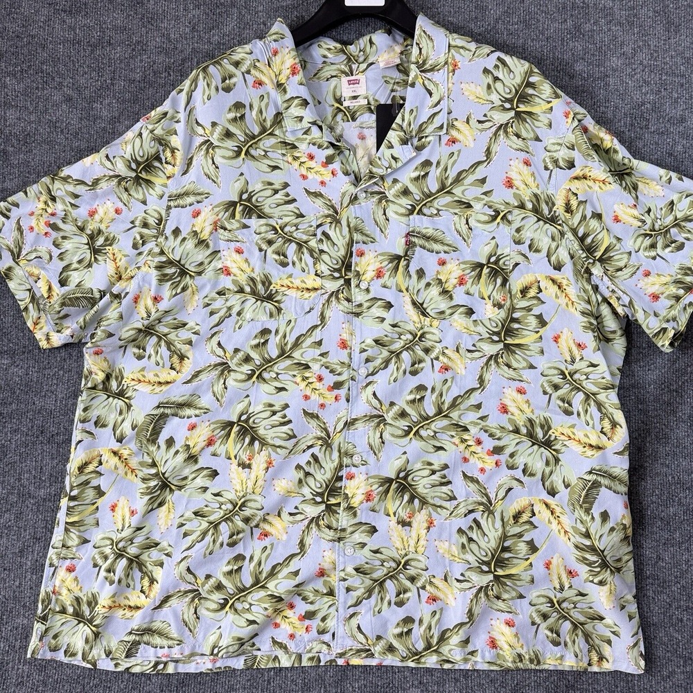 Levi's Shirt Mens 2XL Classic Camper Relaxed Floral‎ Short Sleeve Pockets XXL